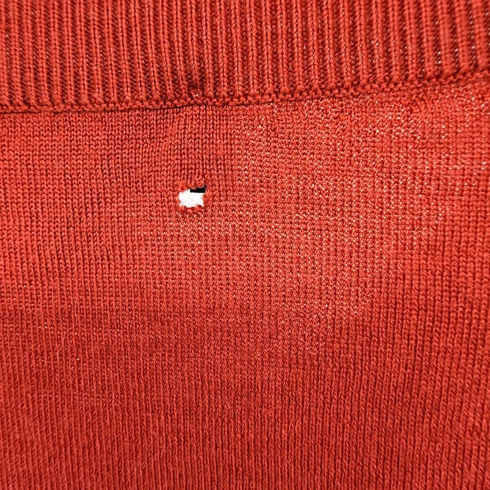 Brooks Brothers‎ Mens Wool V-Neck Sweater Large Terracotta Red Made in Italy